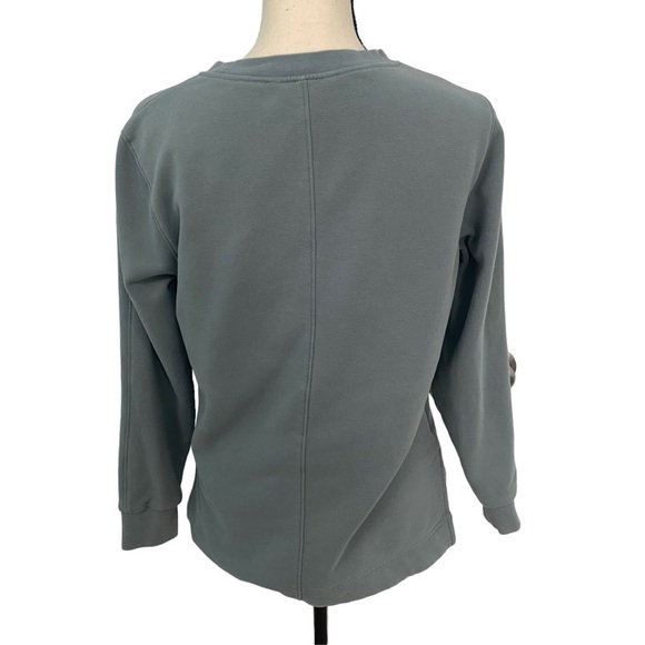 Athleta Retroplush Crewneck Sweatshirt Oversized Minimalistic Grey Green Sz XS - Picture 3 of 13